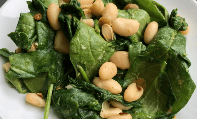 pesto bean and spinach side by born fitness