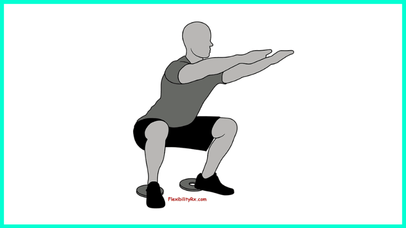 squat position with plate under heels