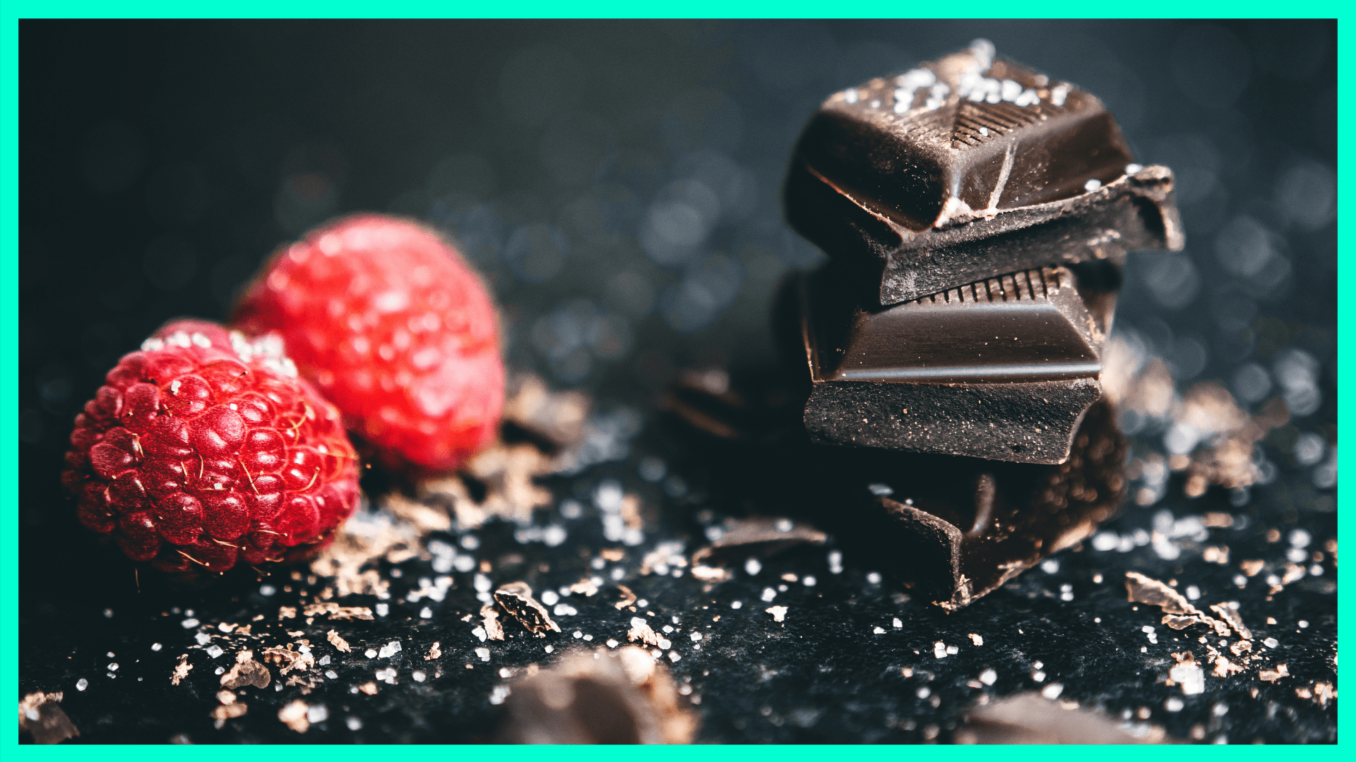 dark chocolate and raspberries