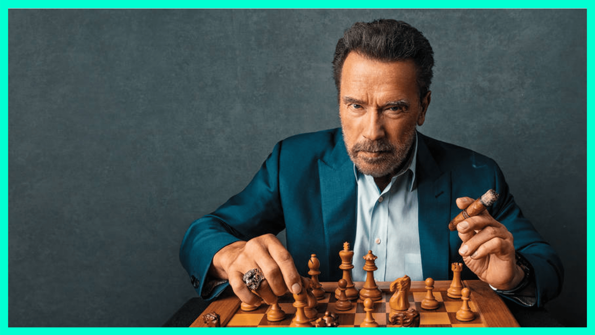 arnold schwarzenegger playing chess